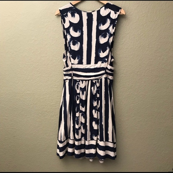 Anthropologie Maeve Sennebec Dress Navy/Creme M - Picture 6 of 8